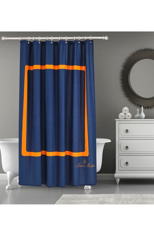 Shop Brooks Brothers Contrast Frame Shower Curtain In Navy