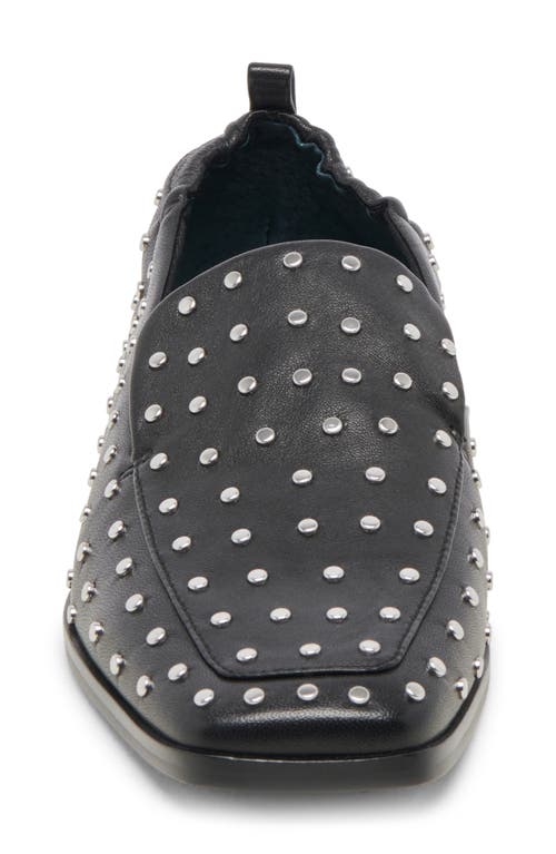 Shop Dolce Vita Beny Studded Square Toe Flat In Black Leather