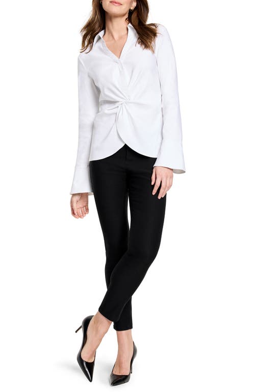 Nic + Zoe Nic+zoe Wonderstretch Twist Front Top In Paper White