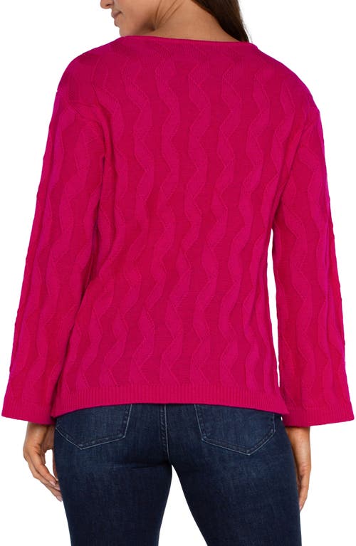 Shop Liverpool Embroidered Boat Neck Sweater In Bright Star Ruby