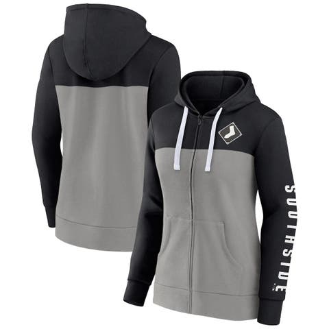 New Orleans Saints Fanatics Branded Women's Blind Side Raglan Full-Zip  Hoodie - Heather Gray/Black