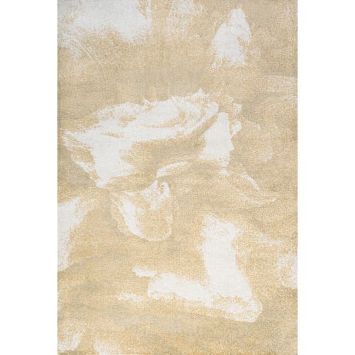 Jonathan Y Petalo Abstract Two-tone Modern Area Rug In Gold/cream