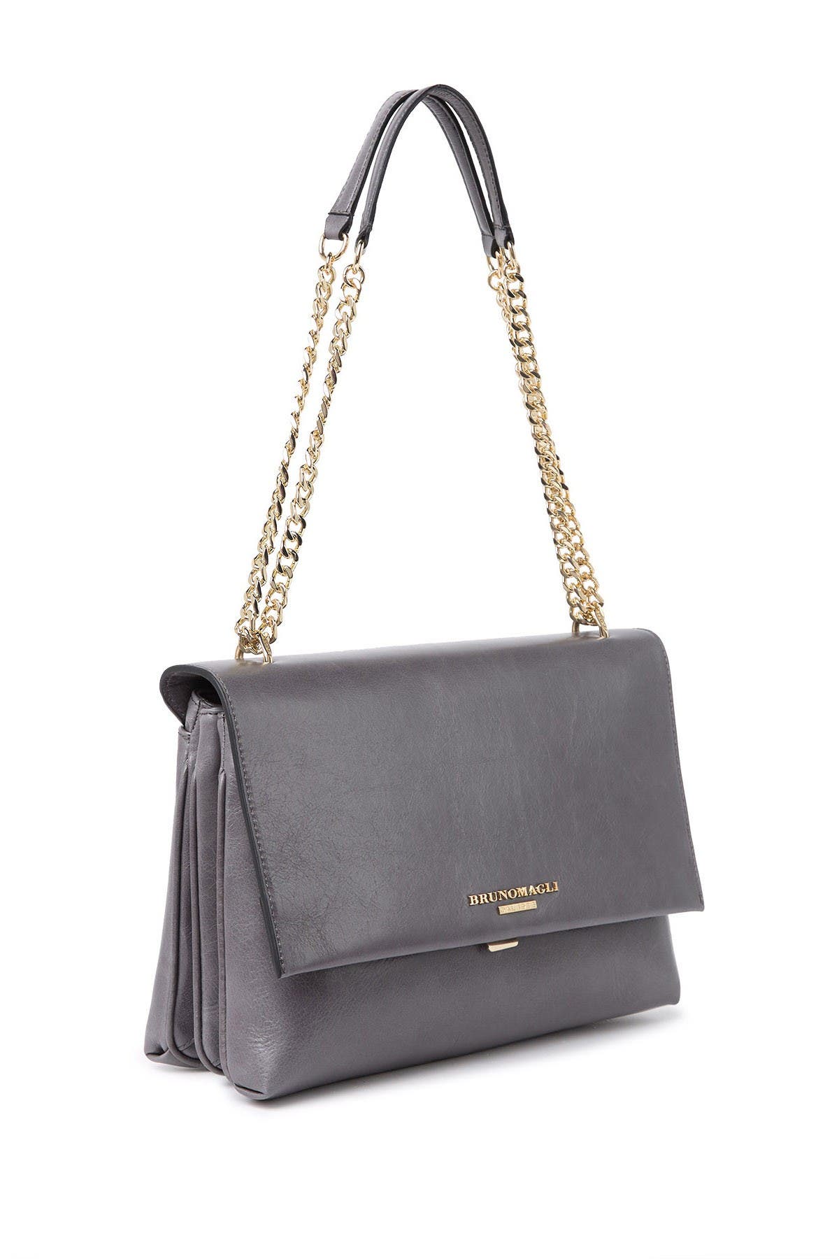 bruno magli chain leather shoulder bag