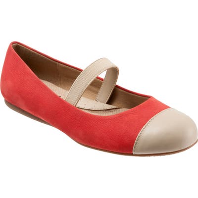 Softwalk Napa Mary Jane Flat, Red