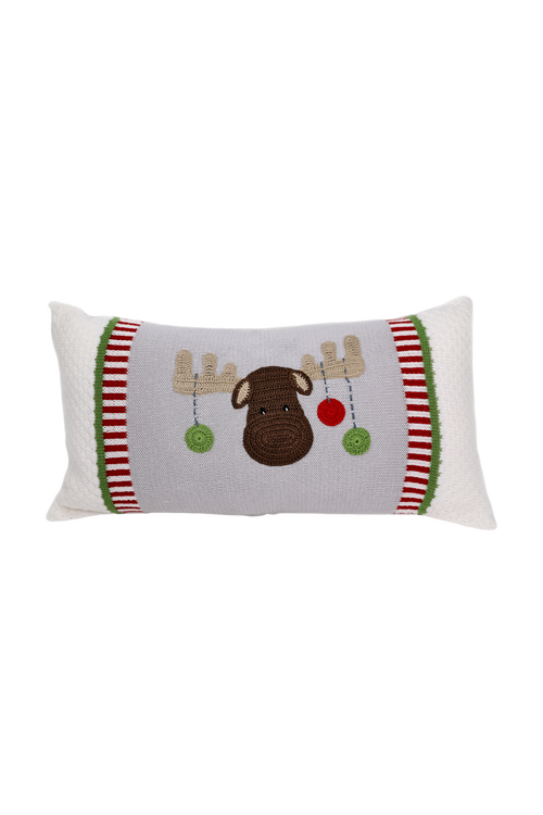 Melange Collection Moose Lumbar Pillow in Grey 