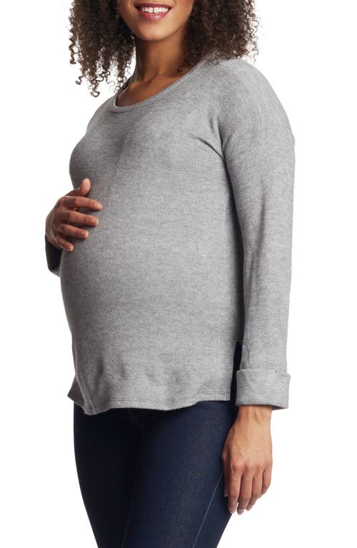 Everly Grey Andria Maternity/Nursing Thermal Top in Heather Grey