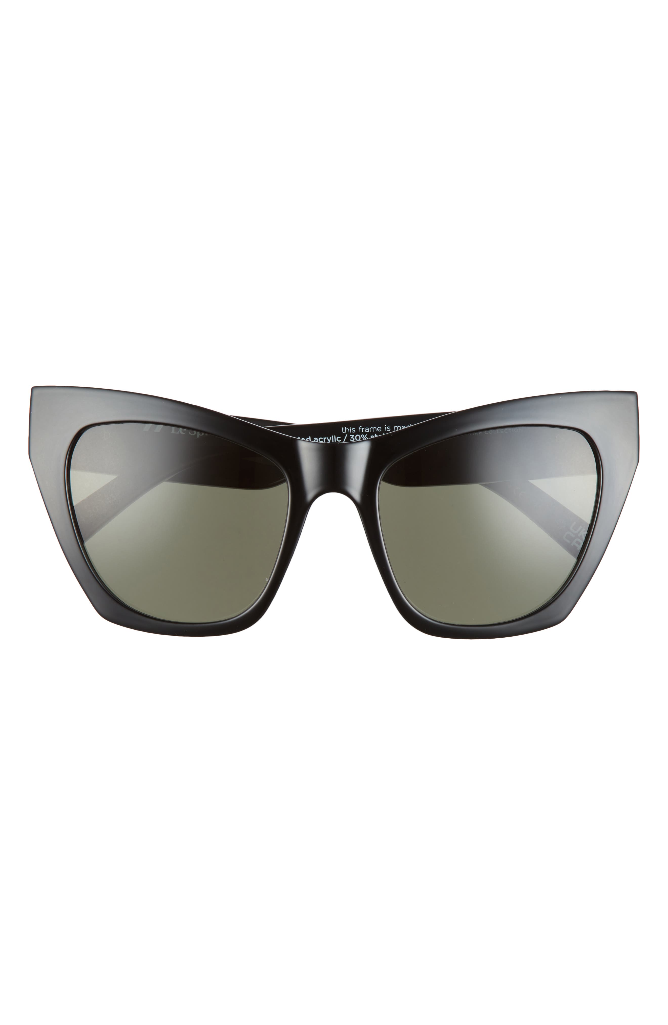 Le Specs So Sarplastic 54mm Cat Eye Sunglasses in Dark Grey /Khaki Mono at Nordstrom