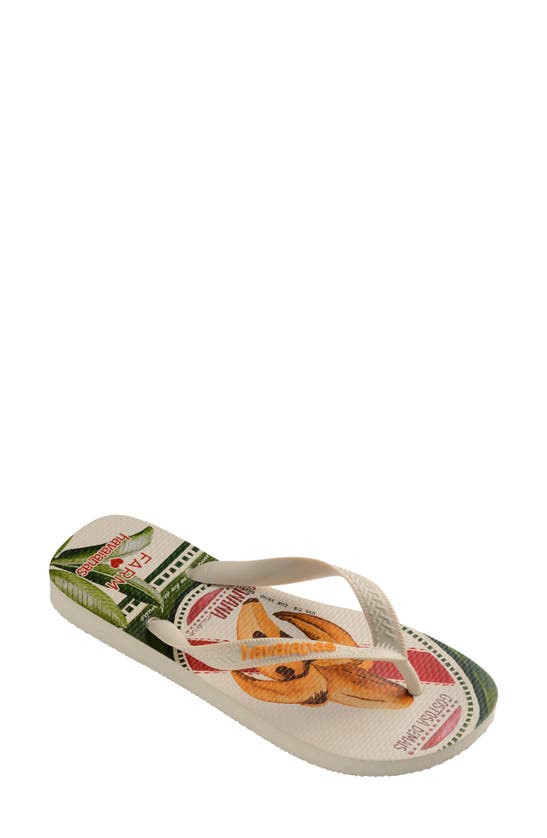 Shop Havaianas Farm Rio X Havianas Top Farm Stamp Sandal In Beige