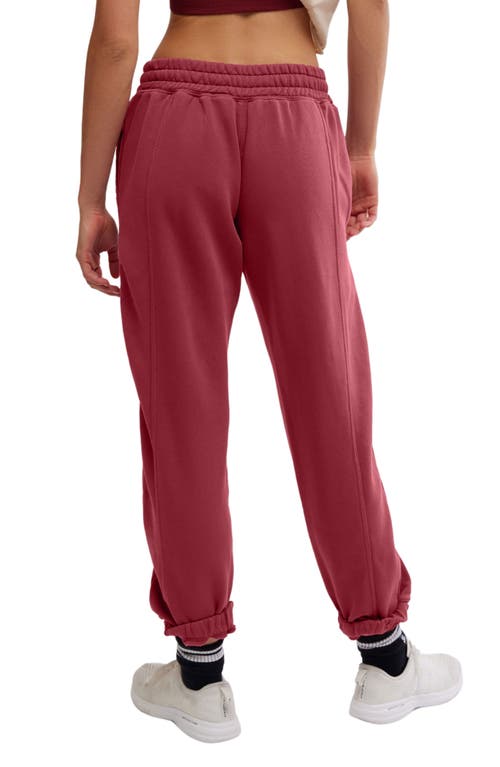 Shop Free People Sprint To The Finish Seamed Sweatpants In Sour Cherry