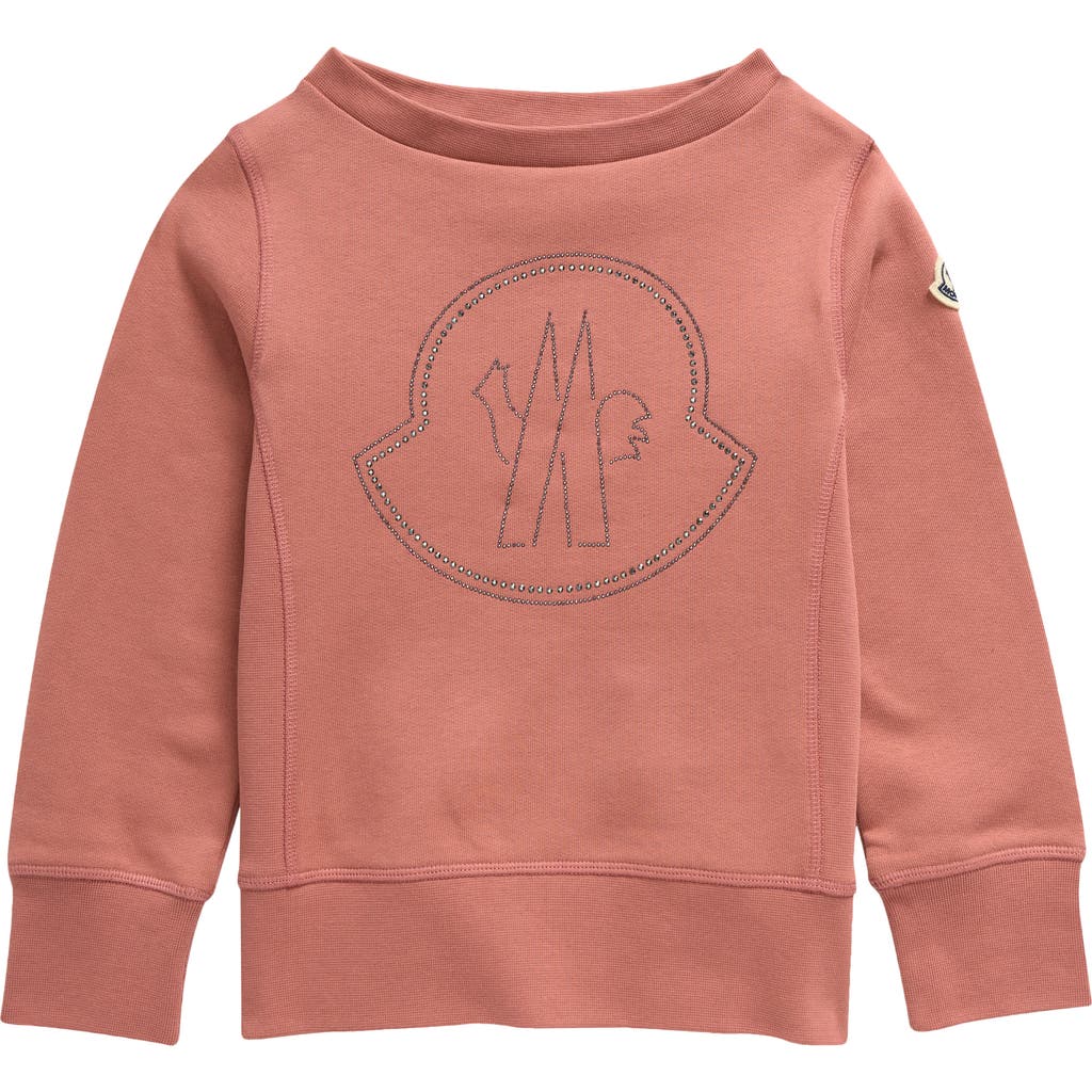 Moncler Rhinestone Sweatshirt In Pink