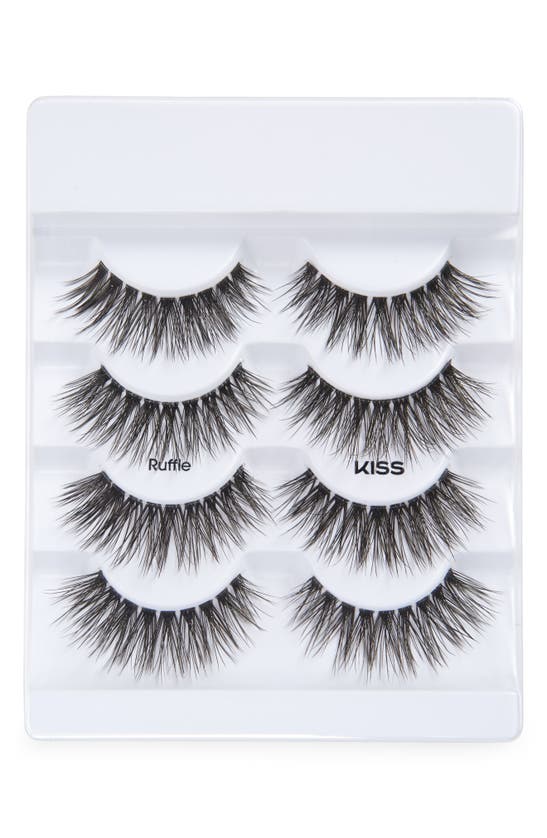 Kiss 4-pack Ruffle Lash Couture Naked Drama Faux Eyelashes In Black