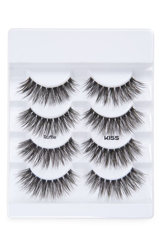 KISS 4-PACK RUFFLE LASH COUTURE NAKED DRAMA FAUX EYELASHES
