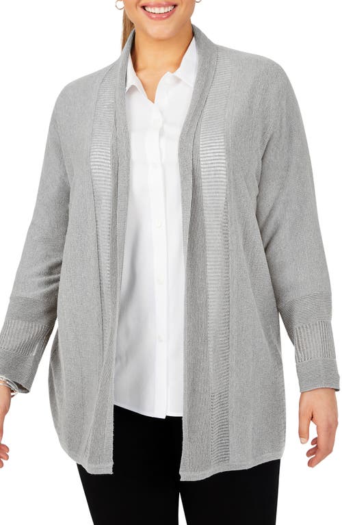 Foxcroft Mixed Stitch Open Front Cardigan at Nordstrom,