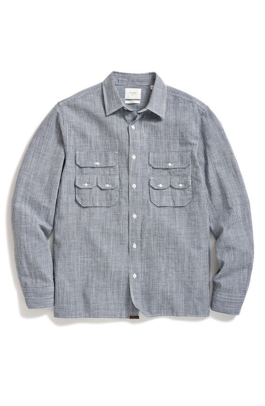 Shop Billy Reid Creek Microcheck Button-up Shirt In Carbon Blue