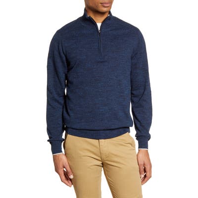 Rodd & Gunn Harley Cotton Quarter Zip Sweater, Blue