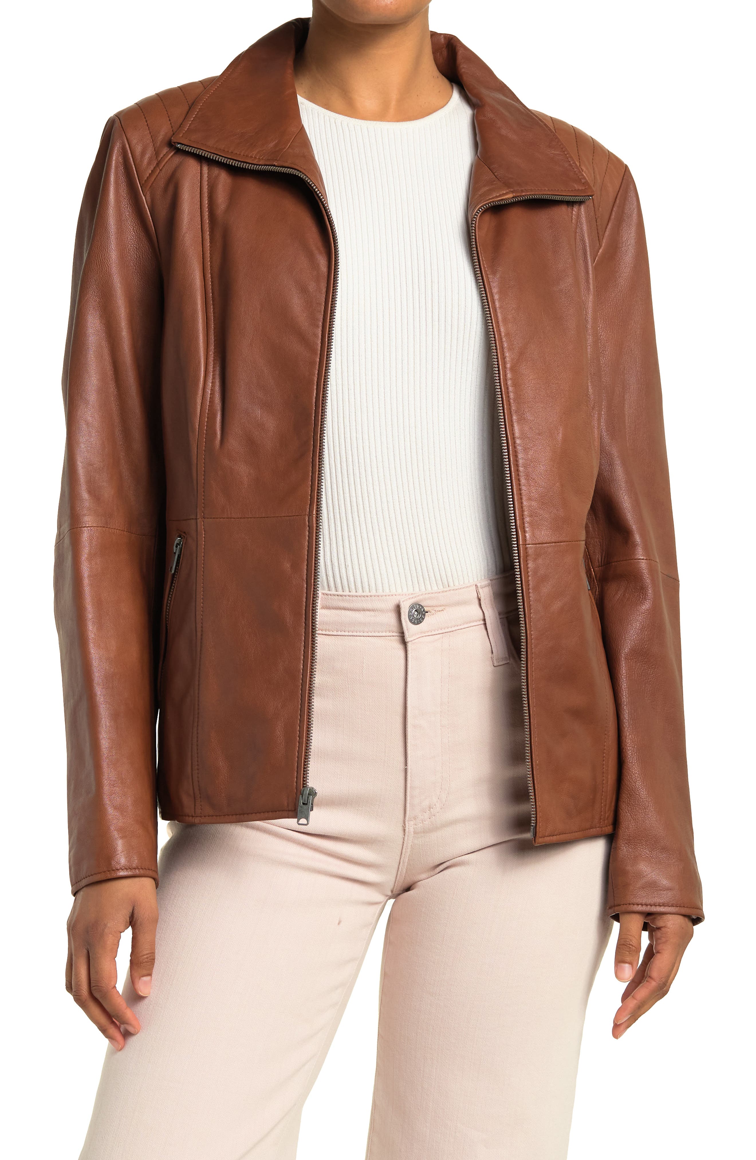 nordstrom rack brown leather jacket