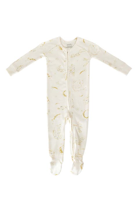 Moondance Fitted Organic Cotton One-Piece Footie Pajamas (Baby)