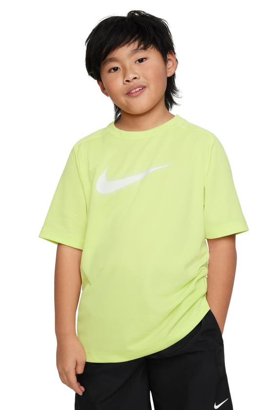 Nike Kids' Dri-fit Multi+ Training Tee In Lemon Twist/ White