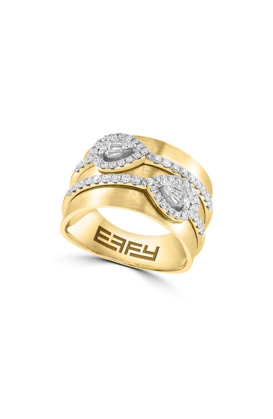 Effy Diamond Cigar Band Ring In Gold