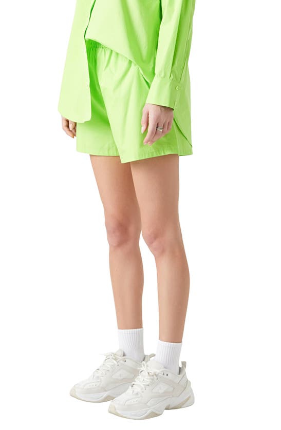 Grey Lab Women's Boyfriend Shorts In Lime