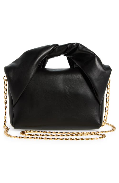 Jw Anderson Medium Twister Leather Top Handle Bag In Black