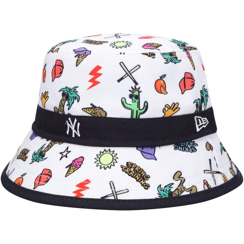 NEW ERA INFANT NEW ERA WHITE NEW YORK YANKEES SPRING TRAINING PRINT BUCKET HAT