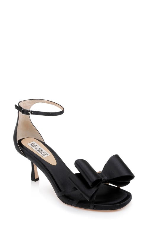 Shop Badgley Mischka Collection Alysha Ankle Strap Sandal In Black Satin