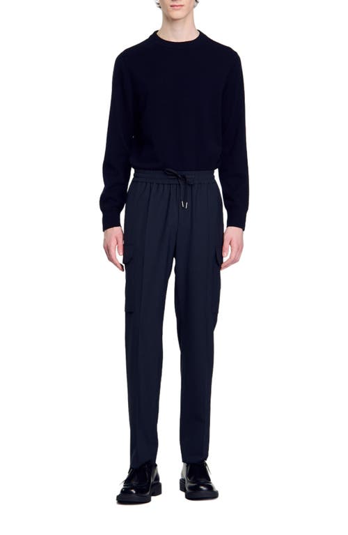 Shop Sandro Cargo Trousers In Blue Prusse