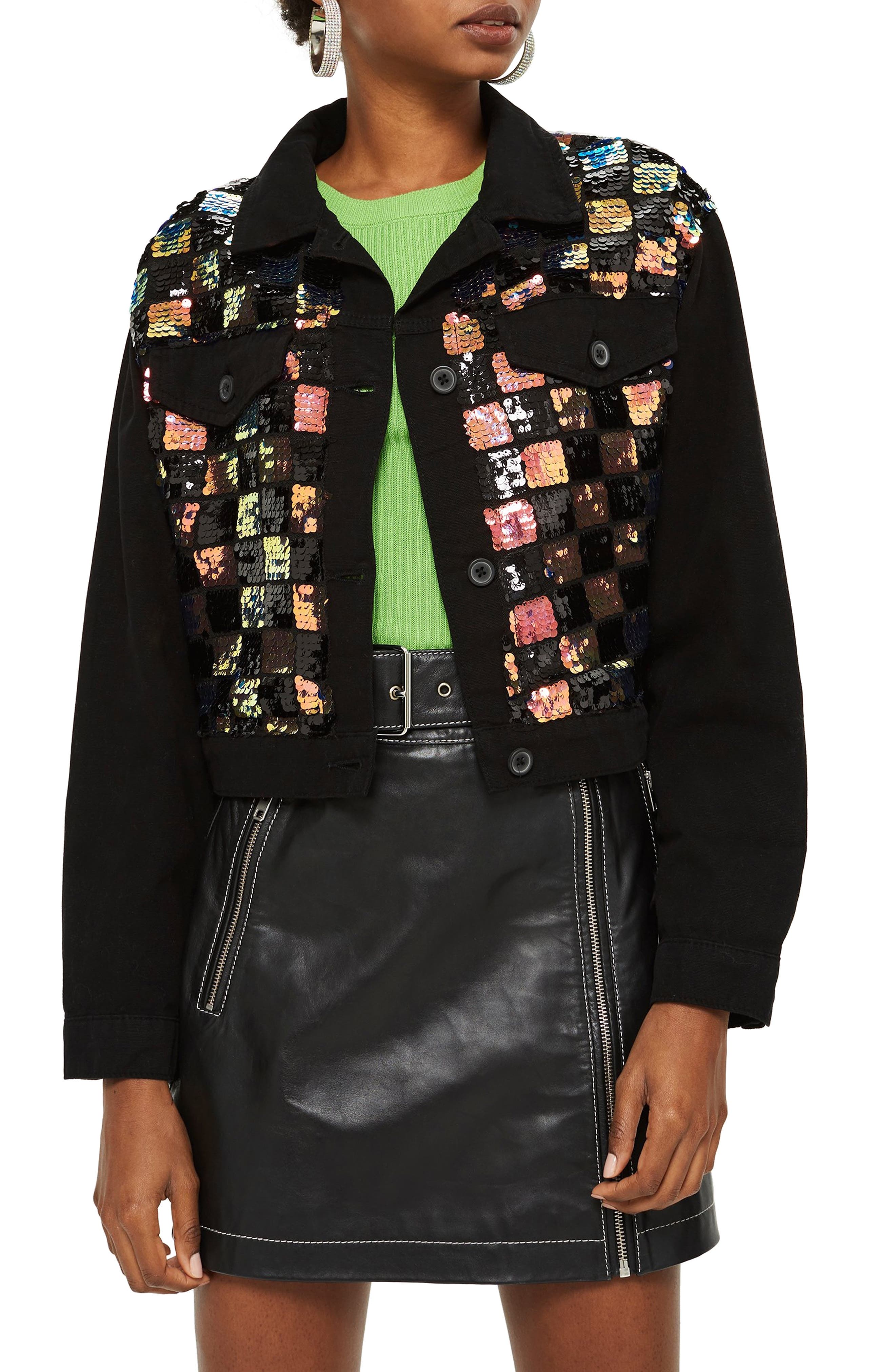 Topshop Barry Sequin Shirt Jacket Nordstrom
