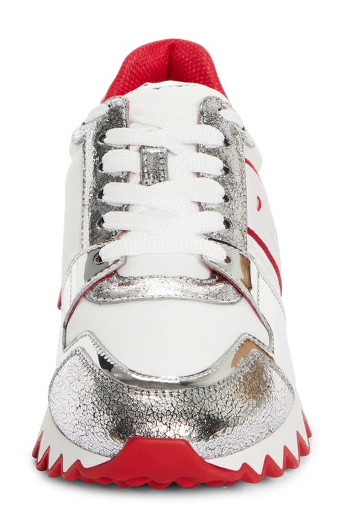 Shop Christian Louboutin Nastroshark Low Top Sneaker In Silver/white