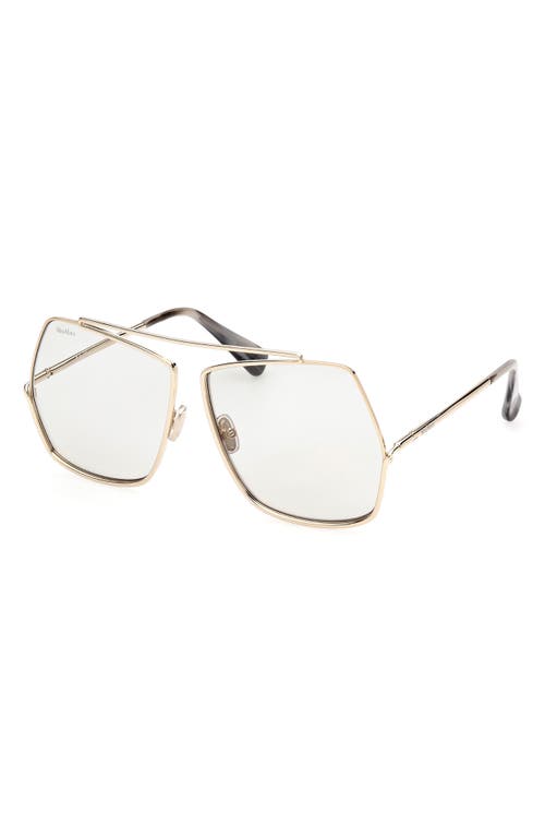 Shop Max Mara 64mm Geometric Sunglasses In Gold/smoke