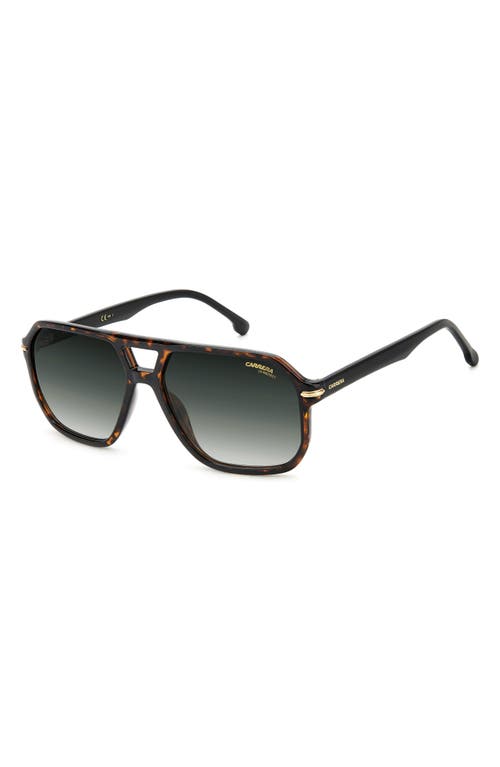 Shop Carrera Eyewear 59mm Rectangular Sunglasses In Havana/green Shaded