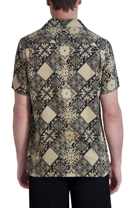 Shop Karl Lagerfeld Paris Slim Fit Short Sleeve Button-up Shirt In Tan