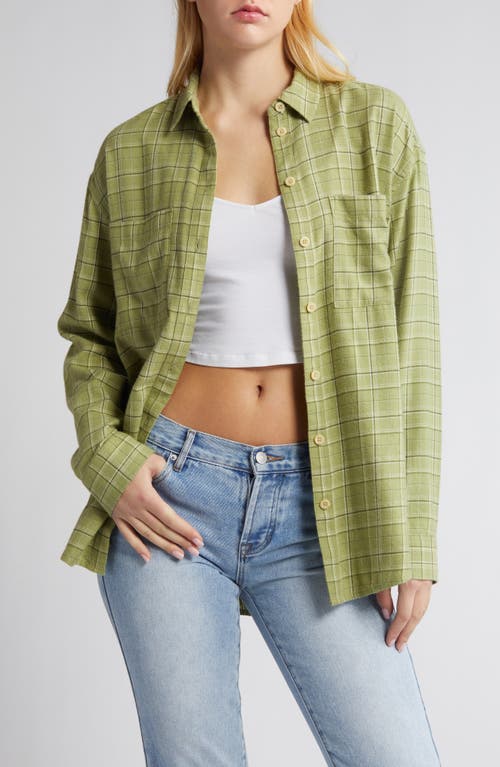 BP. Plaid Oversize Cotton Flannel Button-Up Shirt at Nordstrom,