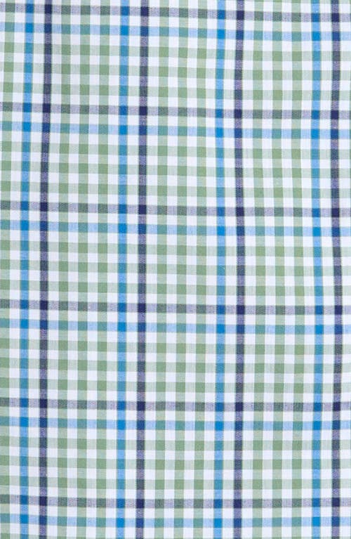 Shop Tallia Kids' Gingham Dress Shirt In Blue/green