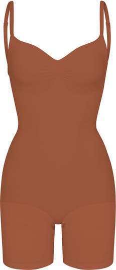 Womens Skims brown Seamless Sculpt Mid-Thigh Bodysuit