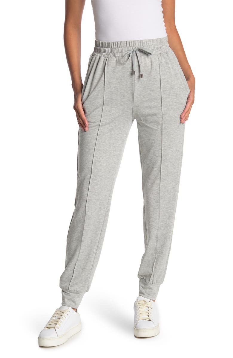 CYRUS Seamed Front French Terry Joggers, Main, color, LIGHT HEATHER GRAY