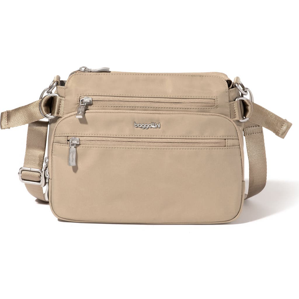 Baggallini Marais Crossbody Bag In Taupe Twill