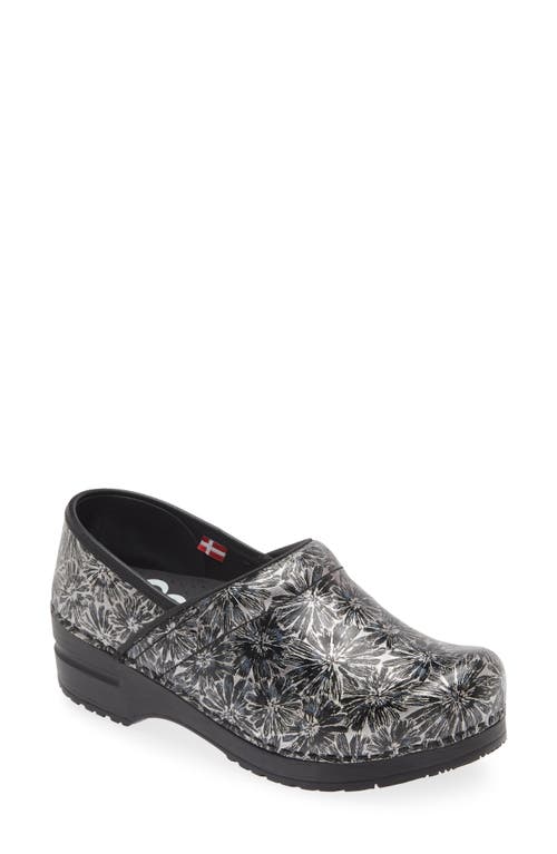 Shop Sanita Rumney Floral Clog In Black/silver