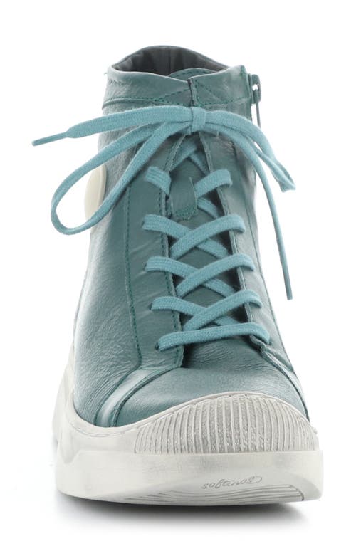 Shop Softinos By Fly London Appe Lace-up High Top Sneaker In Teal Smooth Leatherther