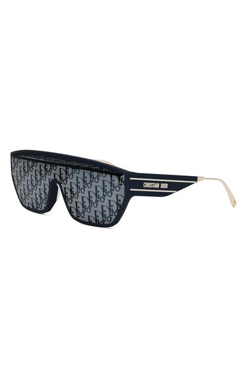 Shop Dior Club M7u Mask Sunglasses In Matte Blue/blu Mirror