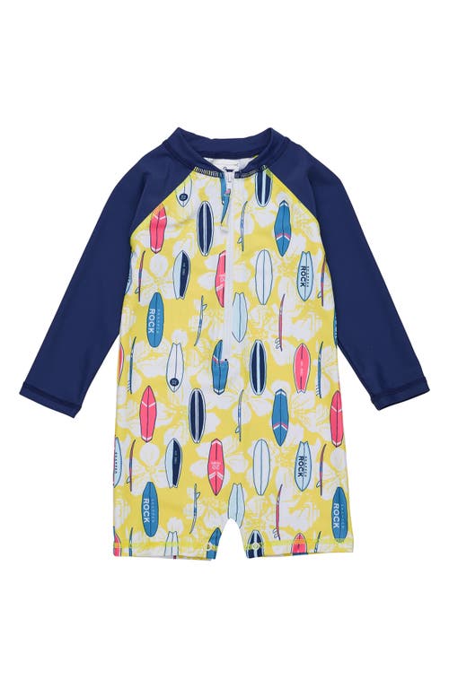 Snapper Rock Kids' the Board One-Piece Rashguard Swimsuit Yellow at Nordstrom,