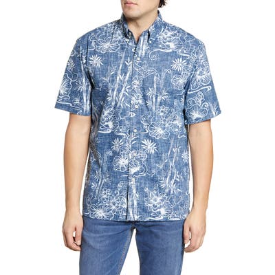 Reyn Spooner Year Of The Boar Classic Fit Tropical Button-Down Shirt, Blue