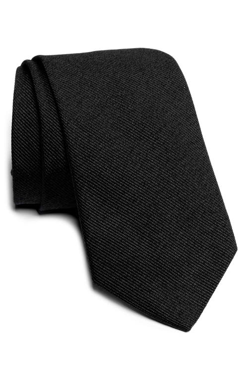 Bowman Solid Silk Blend Tie in Black