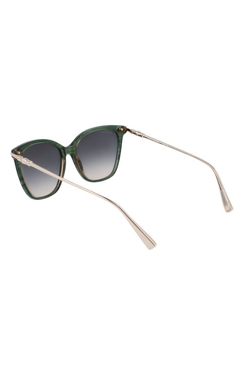 Longchamp Roseau 55mm Rectangular Sunglasses In Striped Green
