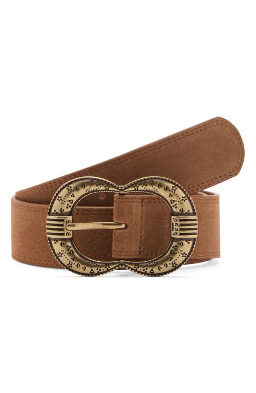 Shop Mango Leather Belt In Brown