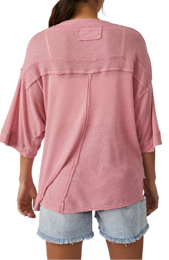 Free People Maribell Cotton & Linen Henley In Rosie ModeSens