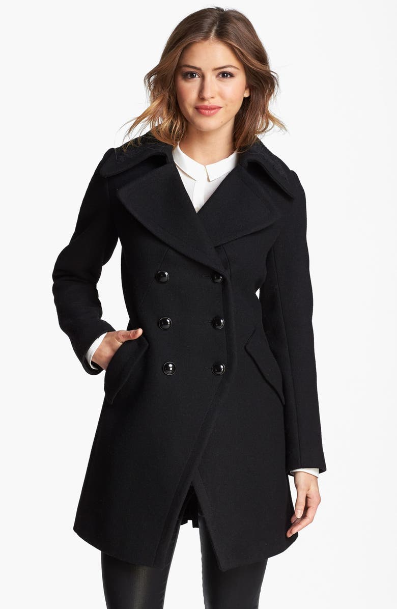 Trina Turk Double Breasted Officer's Coat (Regular & Petite) | Nordstrom