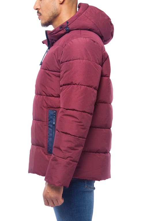 Rokka&rolla Heavyweight Thermal Heat Puffer Jacket In Burgundy