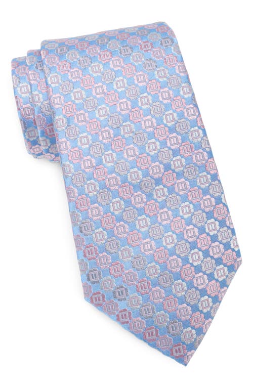 Duchamp Medallion Silk Tie In Light Blue